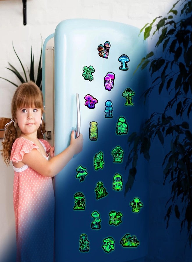 Robmoda 50 Pcs Neon Mushroom Stickers for Kids Glow in The Dark, Waterproof Vinyl Vegetation Decals for Water Bottle Laptop, Teens Girls Boys Students Adults Decor Pack - Image 4